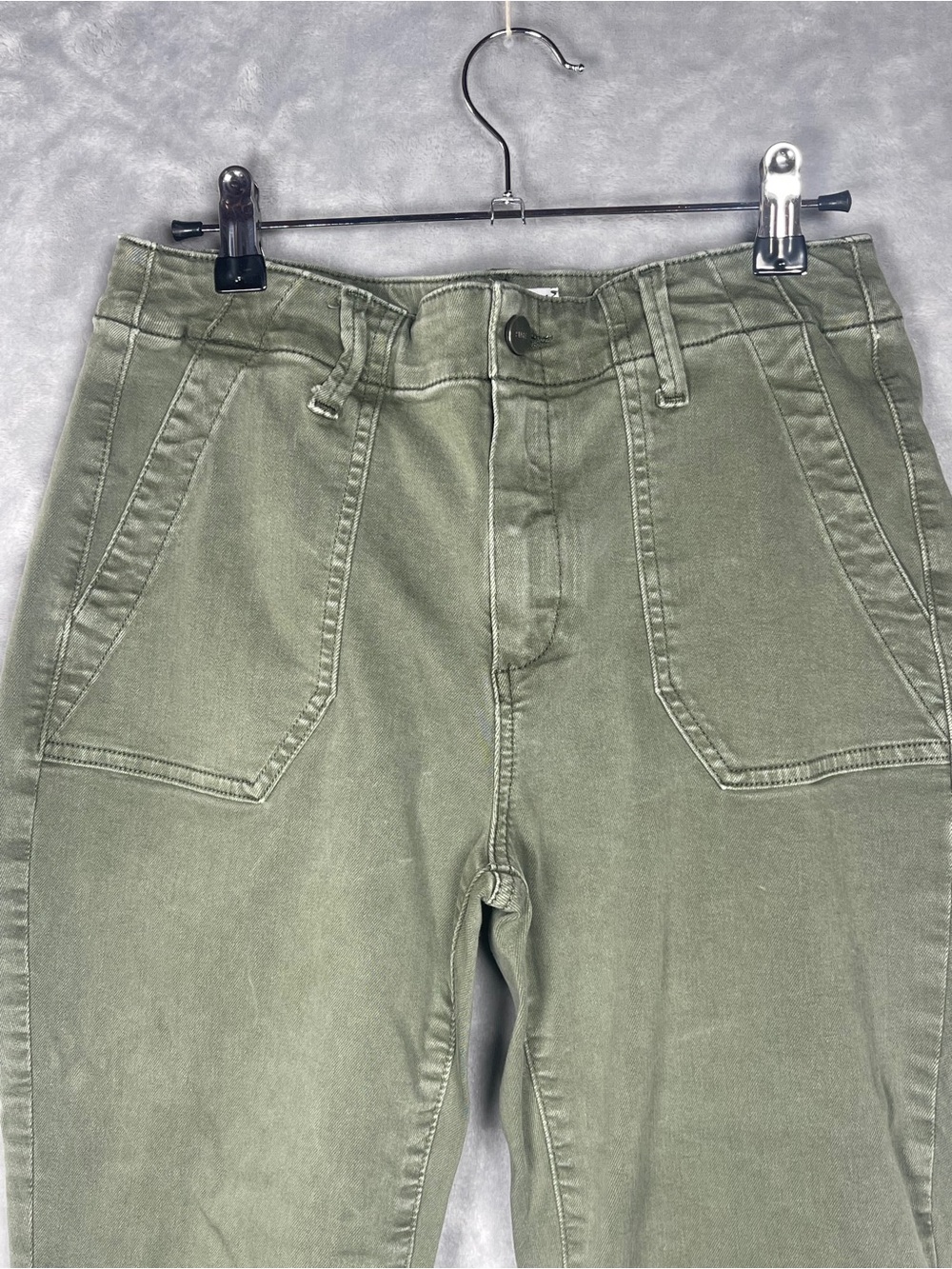 PAIGE petite Mayslie Olive Green Casual jeans - Picture 2 of 14